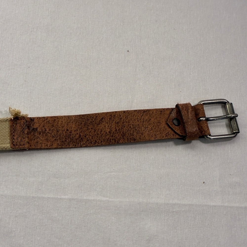 Y2K Flacco Roma Belt Studded Crystal Canvas Leather Distressed Boho‎ Festival - Picture 14 of 15
